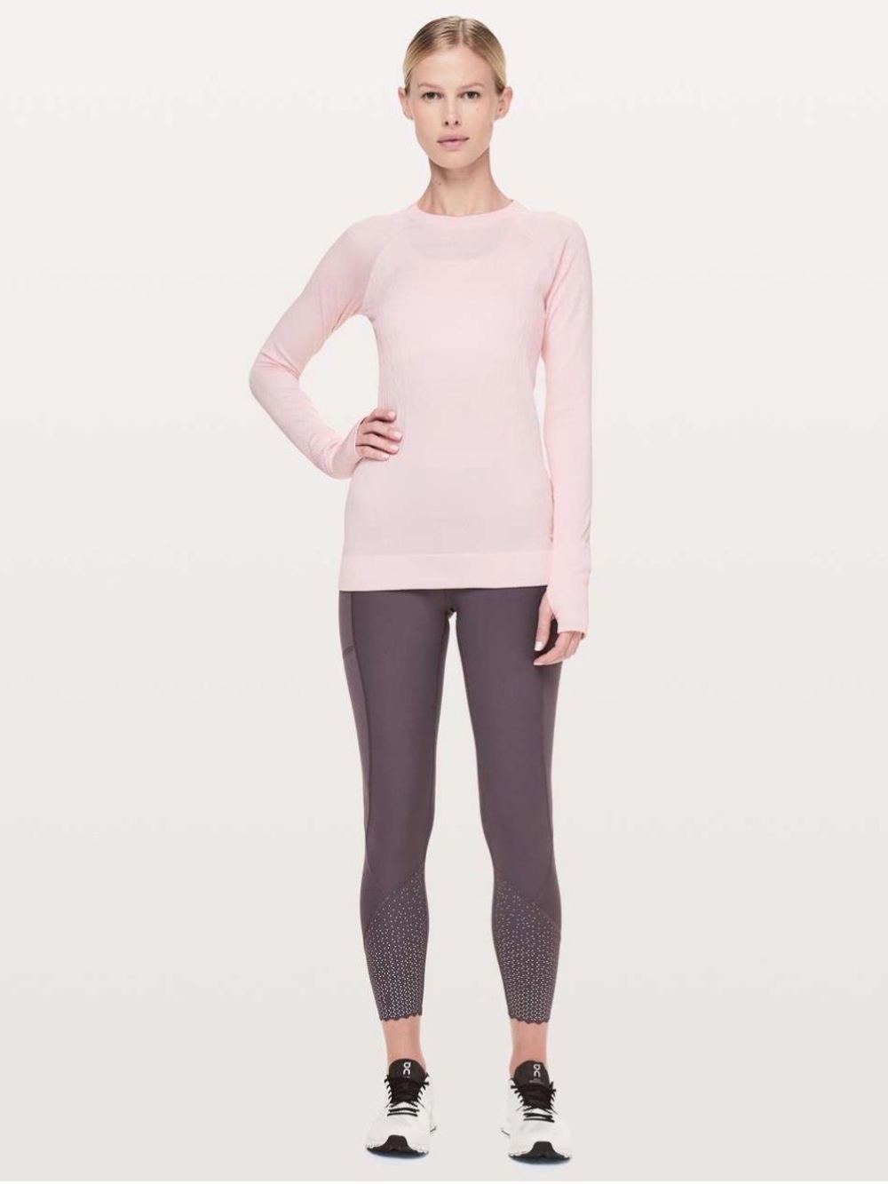 Lululemon Rest Less Pullover Blissful Pink Textured  Run Outdoor Coquette Base 8